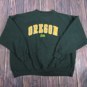 Oregon Ducks Sweatshirt Mens Green NCAA College Football Old Varsity Brand